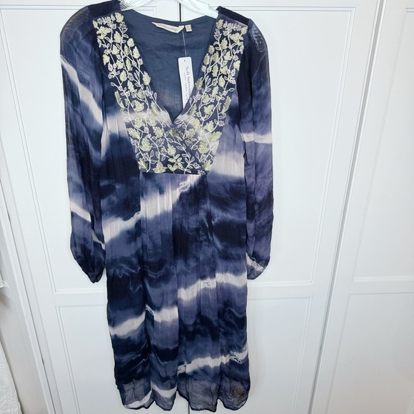New SOFT SURROUNDINGS Blue Himalaya Dress Indigo Tie Dye #2EJ67 Sz Medium - Picture 12 of 12